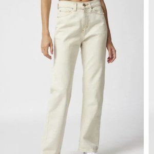 Urban Outfitters BDG High Waisted Cowboy Jeans off white straight cut size 25R